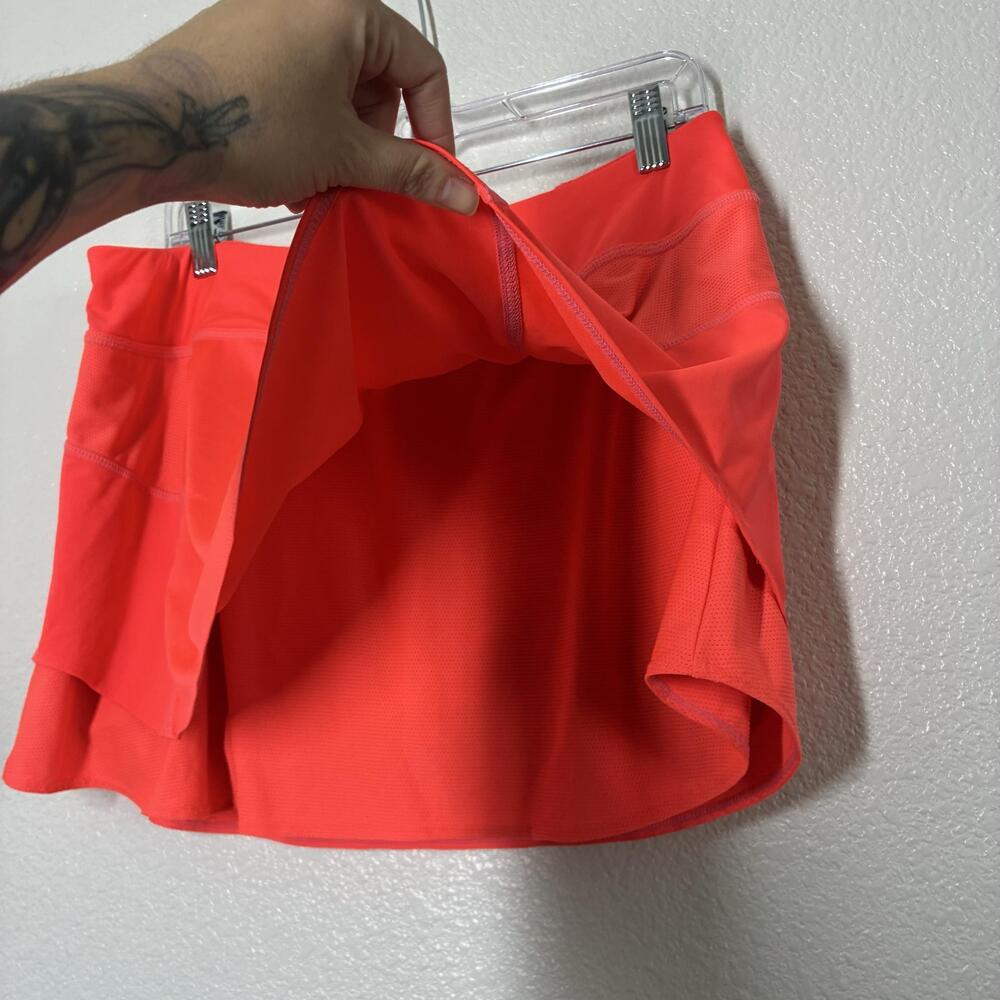 Athleta Skort Womens Large Orange Athletic Lined Pockets Zip Waist Tennis - Picture 5 of 13